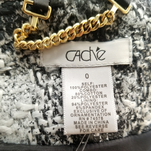 Cache Twill Short Crop Jacket Top Size 0 - Picture 4 of 12